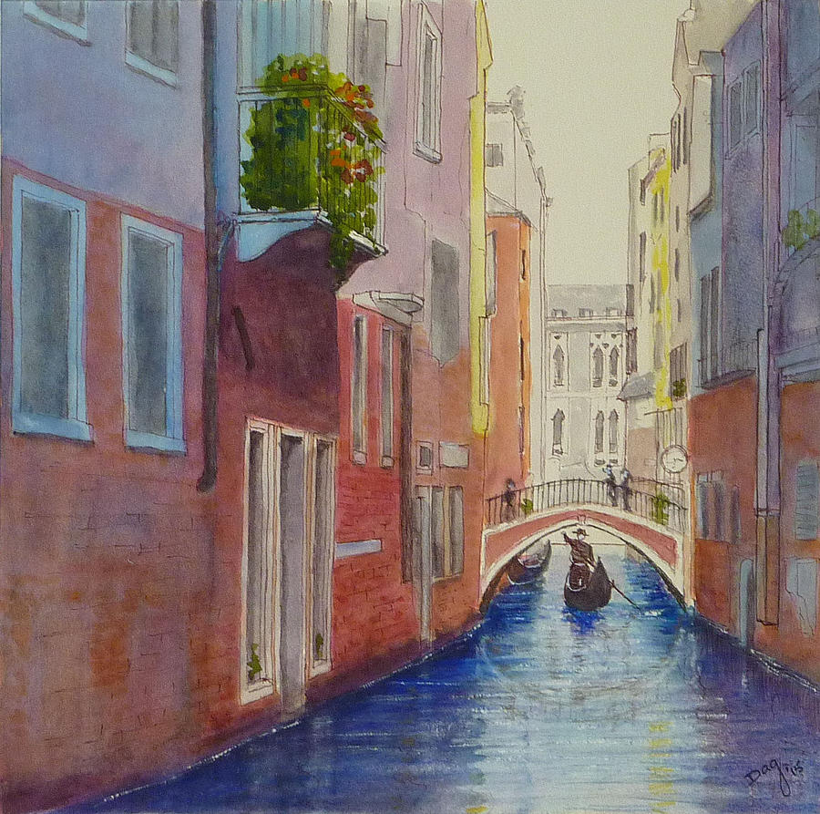Boat Painting - Picturesque Venice by David Godbolt