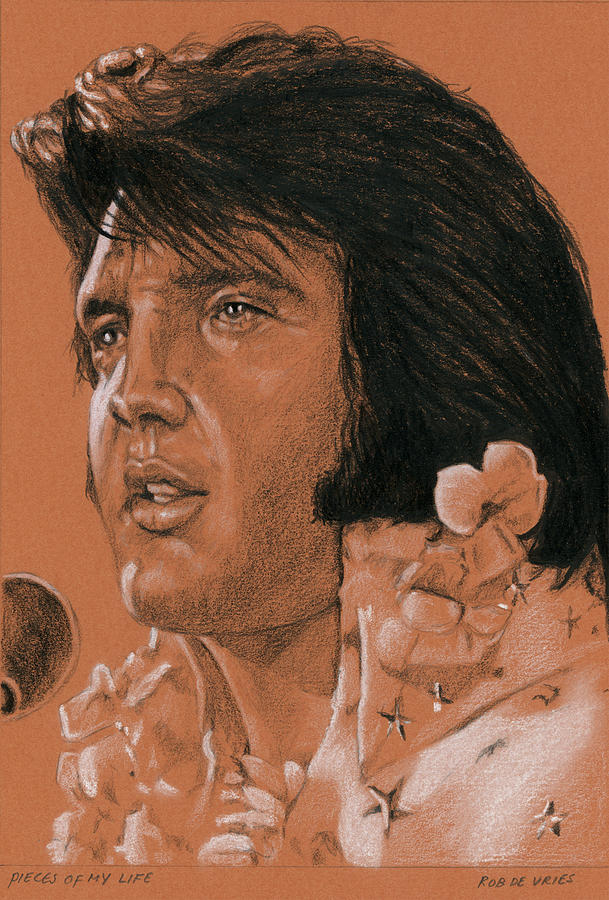 Elvis Presley Drawing - Pieces of my life by Rob De Vries
