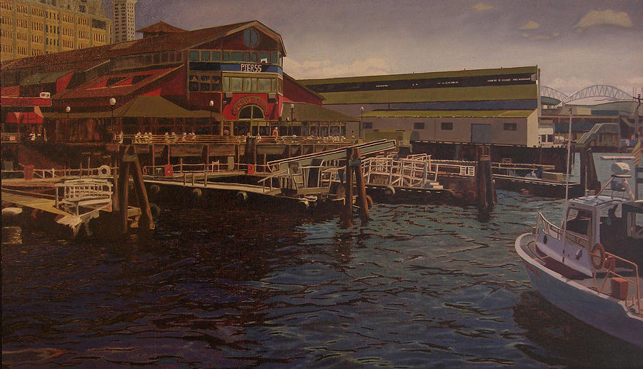 Boat Painting - Pier 55 - Red Robin by Thu Nguyen