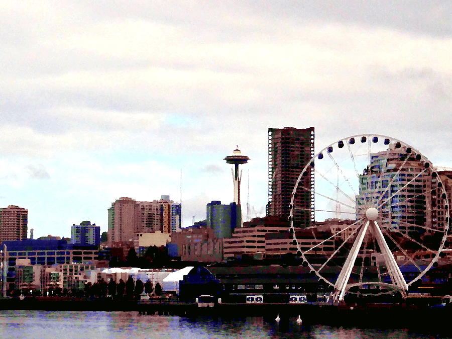  Pier 57 Seattle WA, Abstract  Digital Art by Richard Thomas