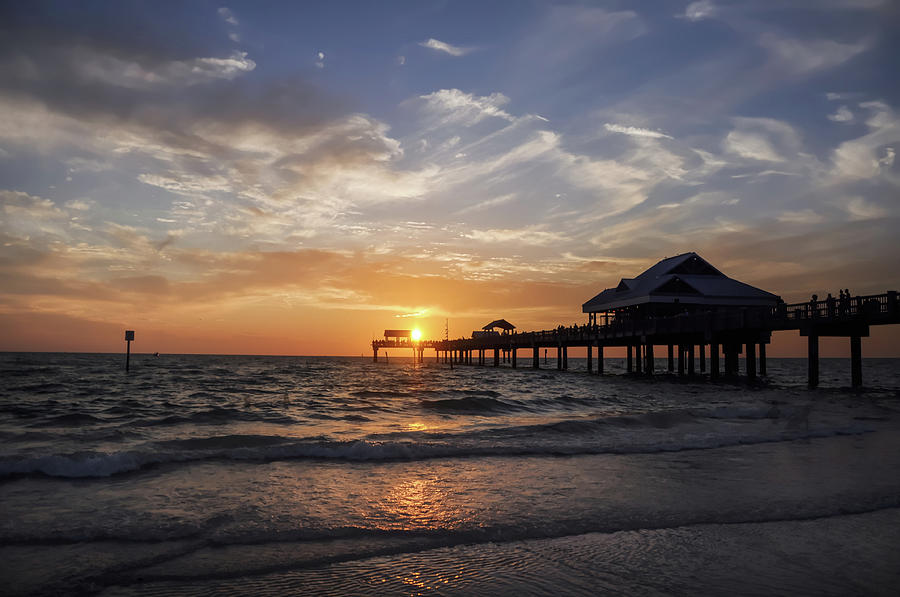 Pier 60 at Sunset - Clearwater Florida Photograph by Bill Cannon