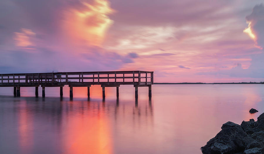 Sunset Photograph - Pier At Dunedin by Todd Rogers Sunset Photograph - Pier At Dunedin by Todd Rogers