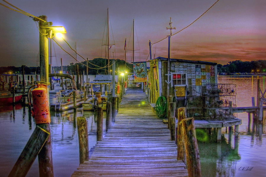 Pier At Dusk Photograph By E R Smith - Fine Art America