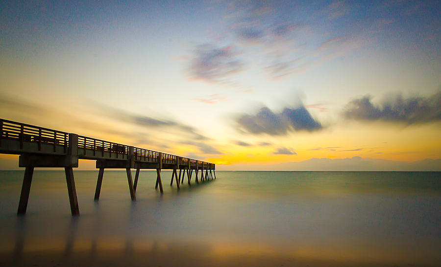 Pier At Sunrise - Vero Beach, Florida by R Scott Duncan