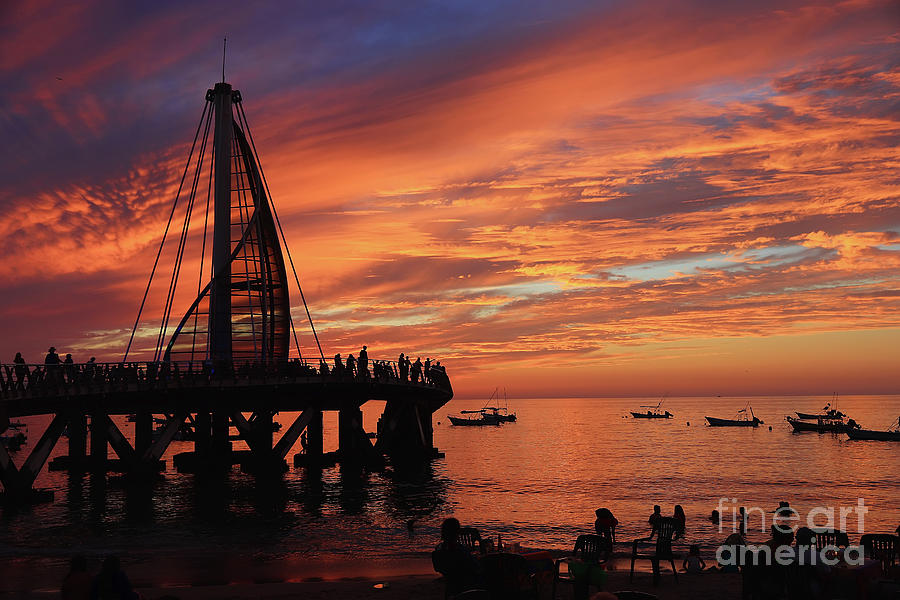 Pier At Sunset Photograph by Teresa Zieba