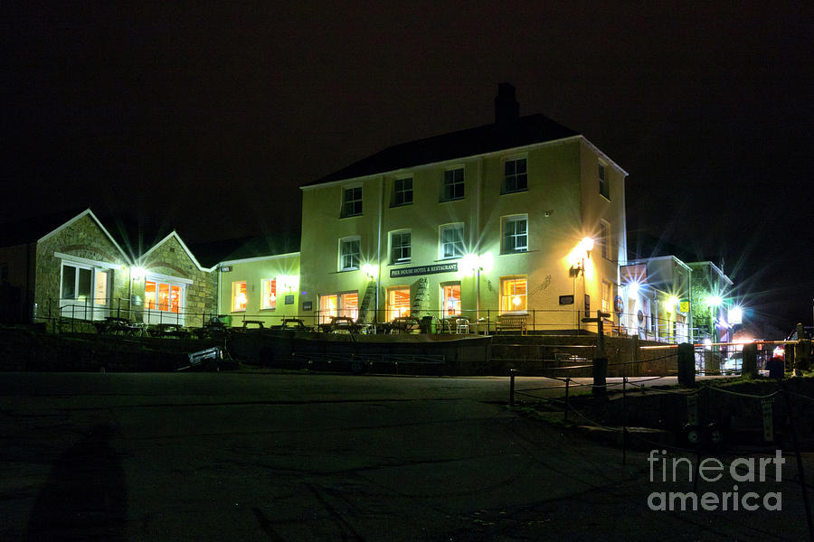 Pier House Hotel and Restaurant Charlestown at Night Photograph by Terri Waters