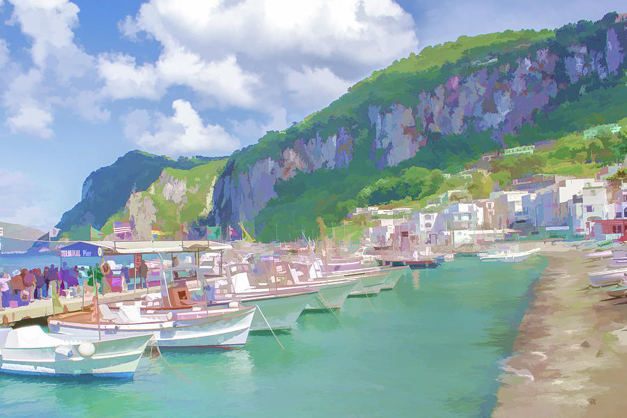Pier in Capri Digital Art by Lisa Lemmons-Powers