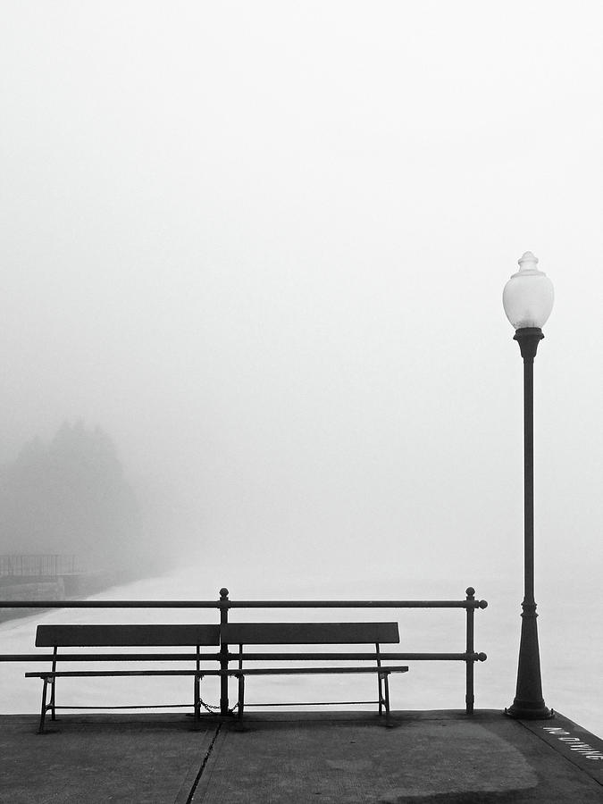 Pier in Fog, Early Spring Photograph by Brooke T Ryan