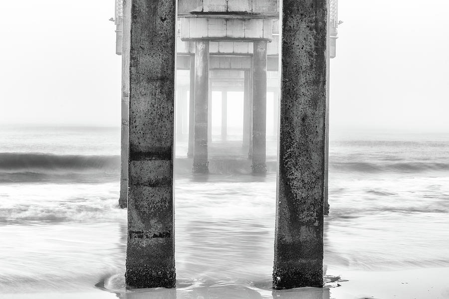 Pier in Orange Beach AL Black and White  Photograph by John McGraw