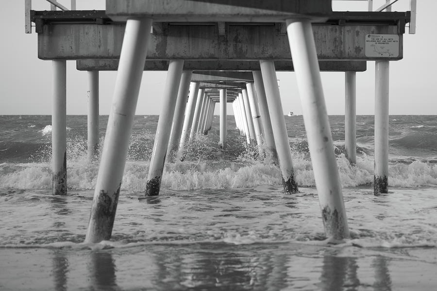 Pier in Surf Photograph by Ivan Franklin