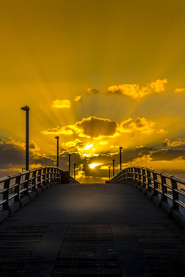 Sunset Photograph - Pier Into The Rays by Marvin Spates