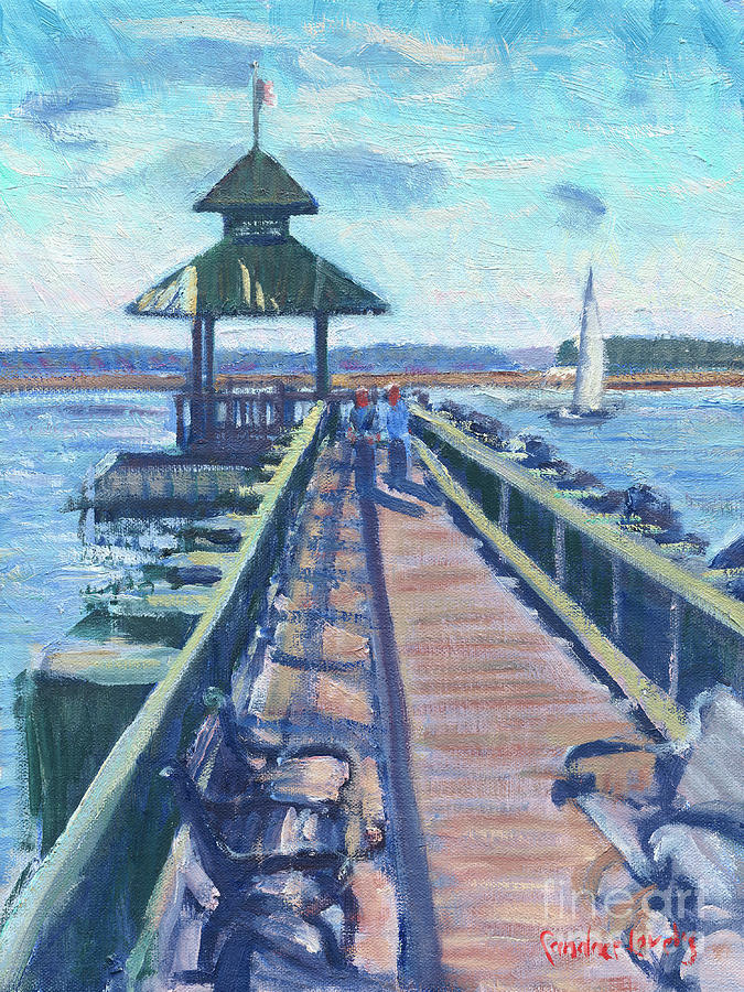 Pier on Calibogue Sound Painting by Candace Lovely