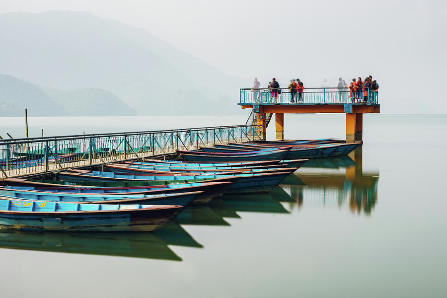 Pier on Fewa Lake in Pokhara Photograph by Dutourdumonde Photography