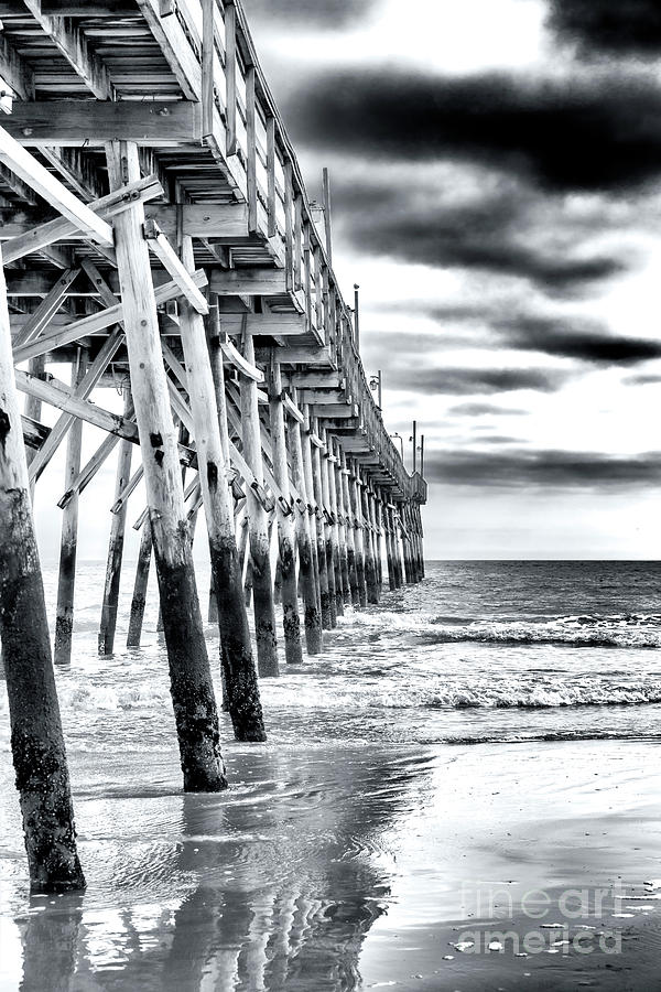 Pier on the Beach at Sunset Beach Photograph by John Rizzuto