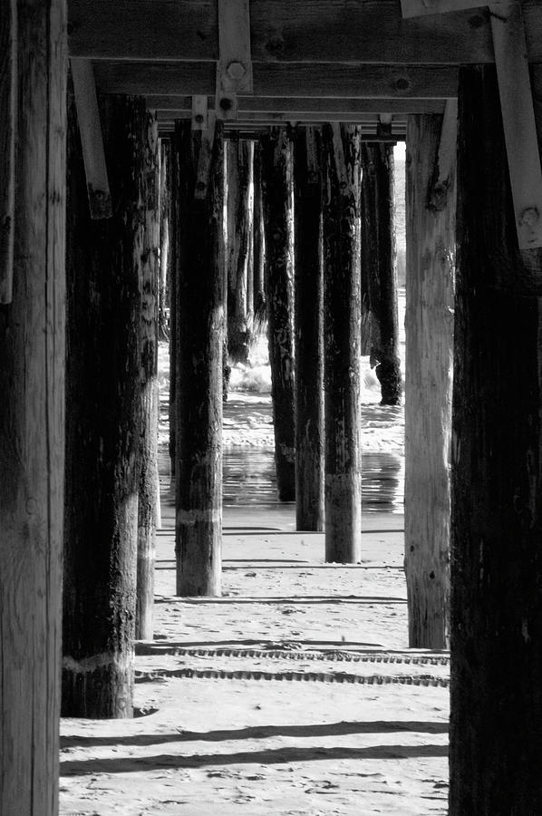 Pier posts BW Photograph by Gary Brandes
