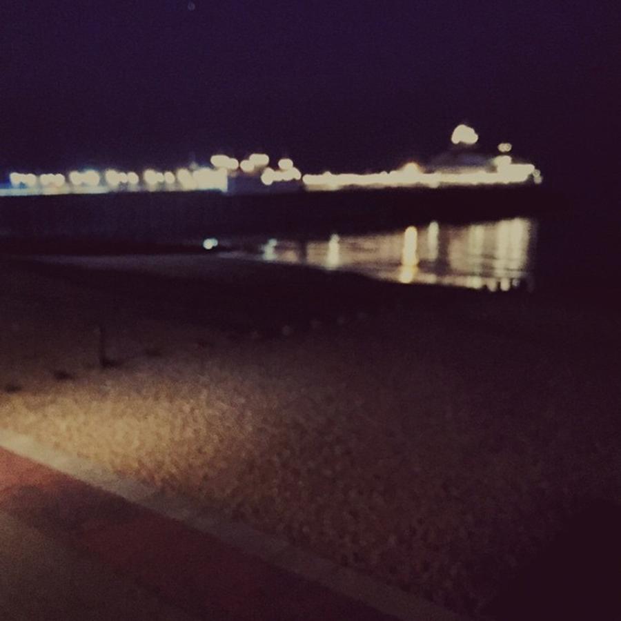 Pier Photograph - #pier #sea #beach #night #eastbourne by Natalie Anne