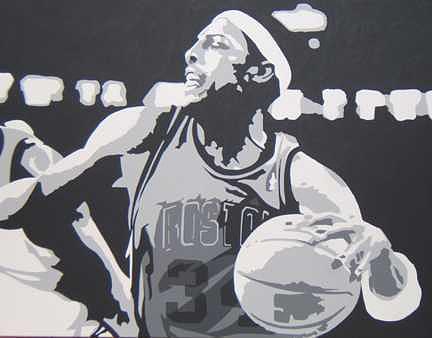 Basketball Painting - Pierce by Michael James Toomy Basketball Painting - Pierce by Michael James Toomy