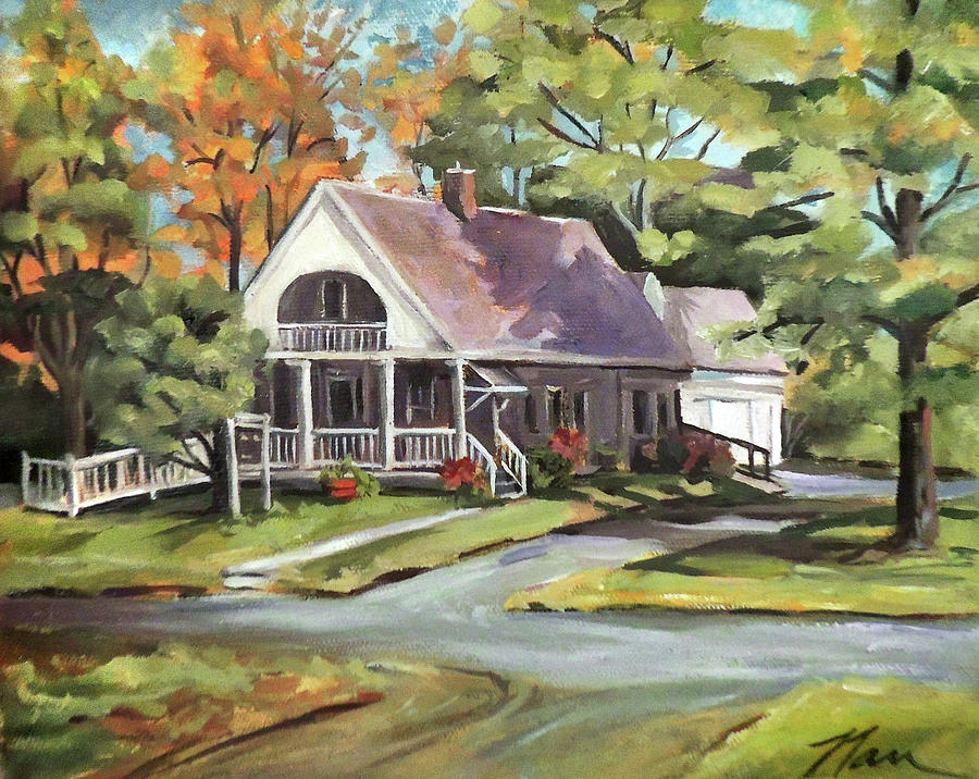 Piermont Public Library in New Hampshire Painting by Nancy Griswold