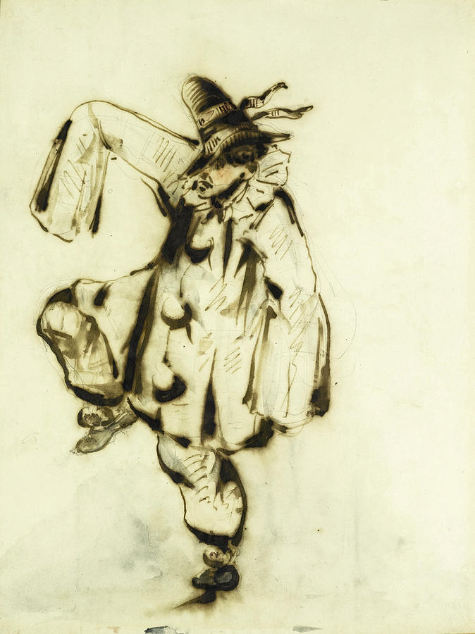 Edouard Manet Drawing - Pierrot Dancer by Edouard Manet