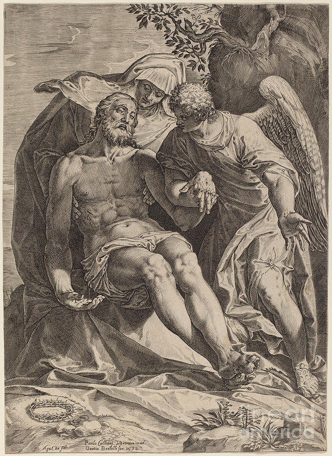 Piet? Drawing by Agostino Carracci After Veronese