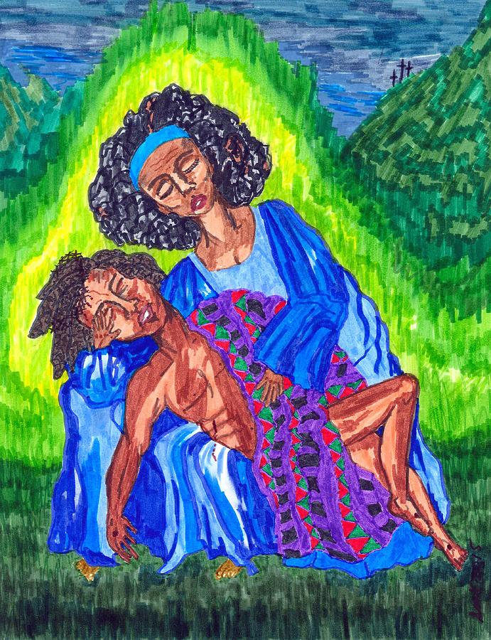 Pieta-2 Painting by Stacey Torres