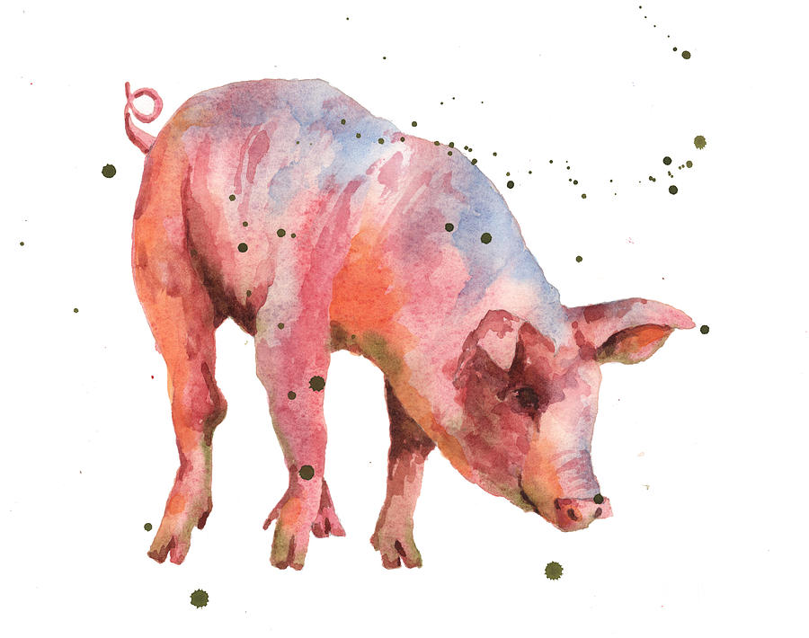 Pig Painting Painting by Alison Fennell