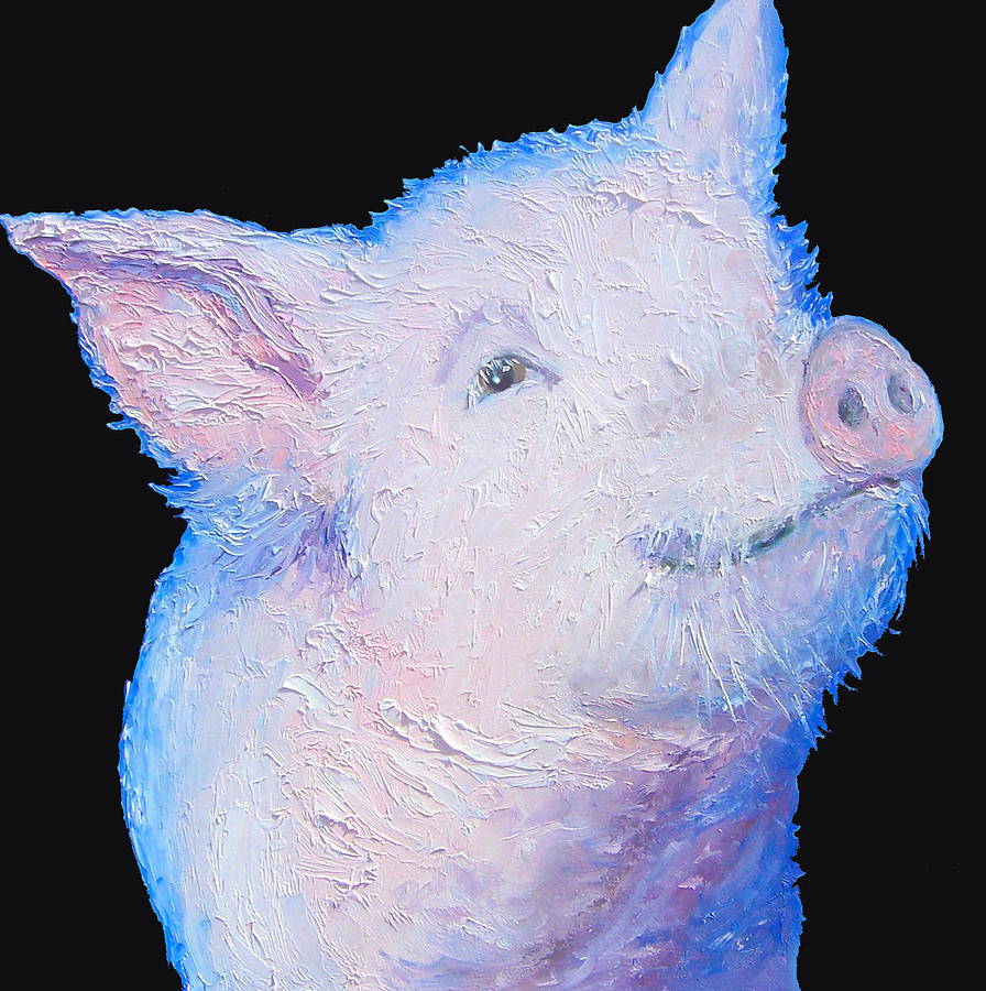 Impressionism Painting - Pig Painting for the kitchen by Jan Matson