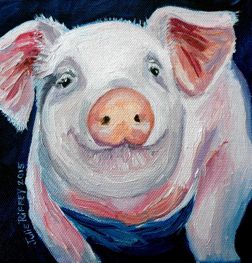 Pig Smiles Painting by Julie Brugh Riffey