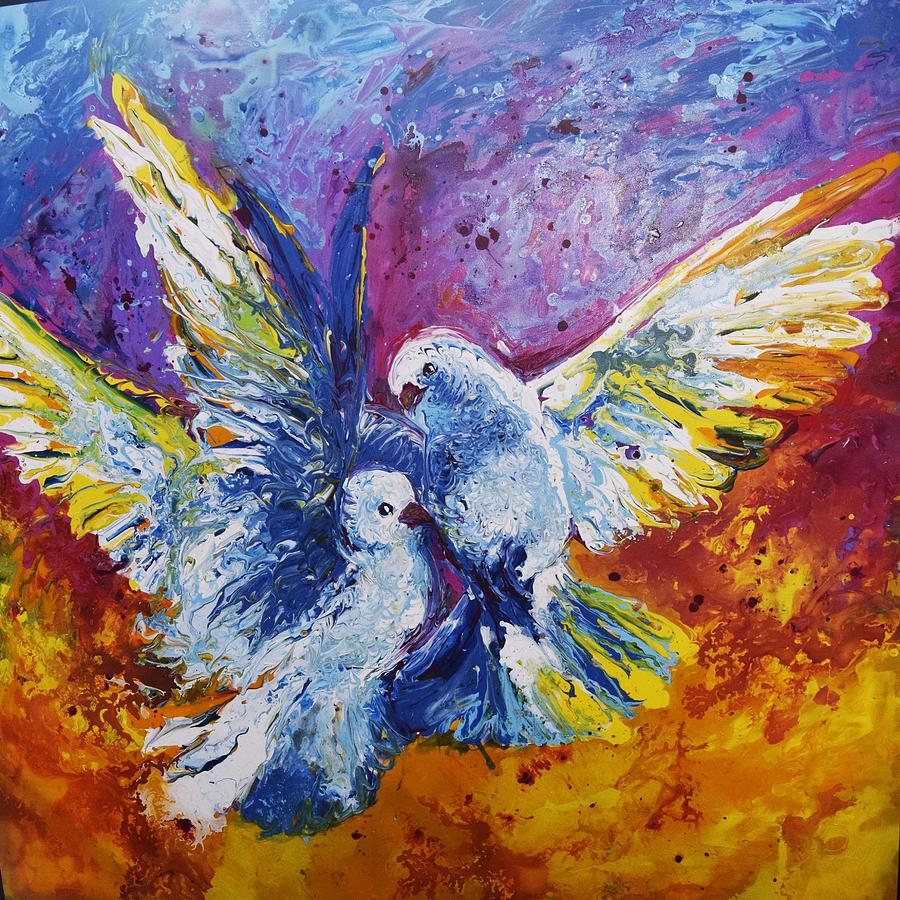 Pigeon Painting by Julia J-ART-J - Fine Art America
