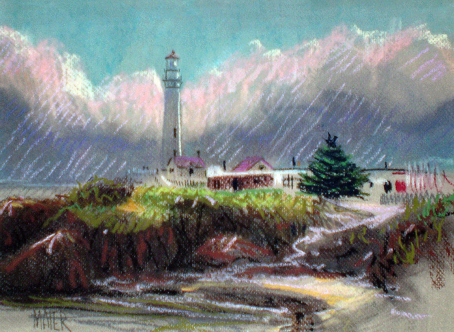 Pigeon Point Lighthouse Drawing - Pigeon Point Light by Donald Maier