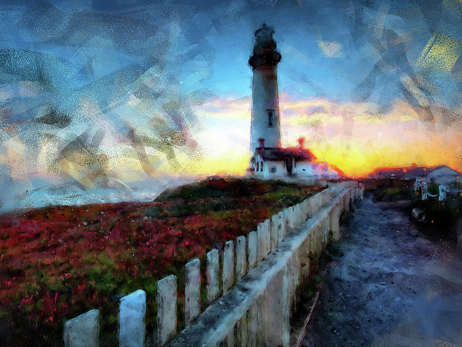 Pigeon Point Lighthouse - 05 Painting By AM FineArtPrints - Pixels