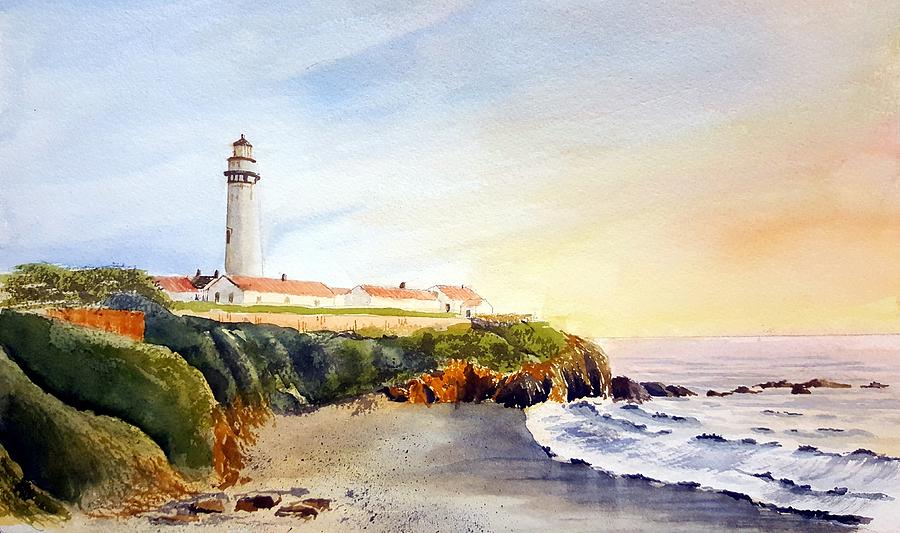 Pigeon Point Lighthouse Painting by Bruce Holder