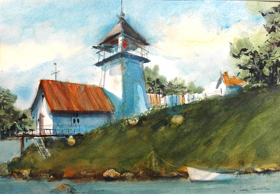 Pigeon Point Lighthouse Painting by Charles Rowland