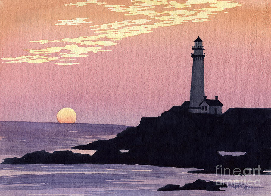 San Diego Painting - Pigeon Point Lighthouse by David Rogers