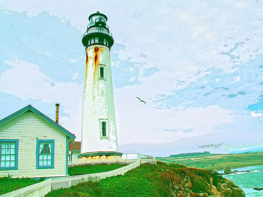 Pigeon Point Lighthouse Mixed Media by Dominic Piperata