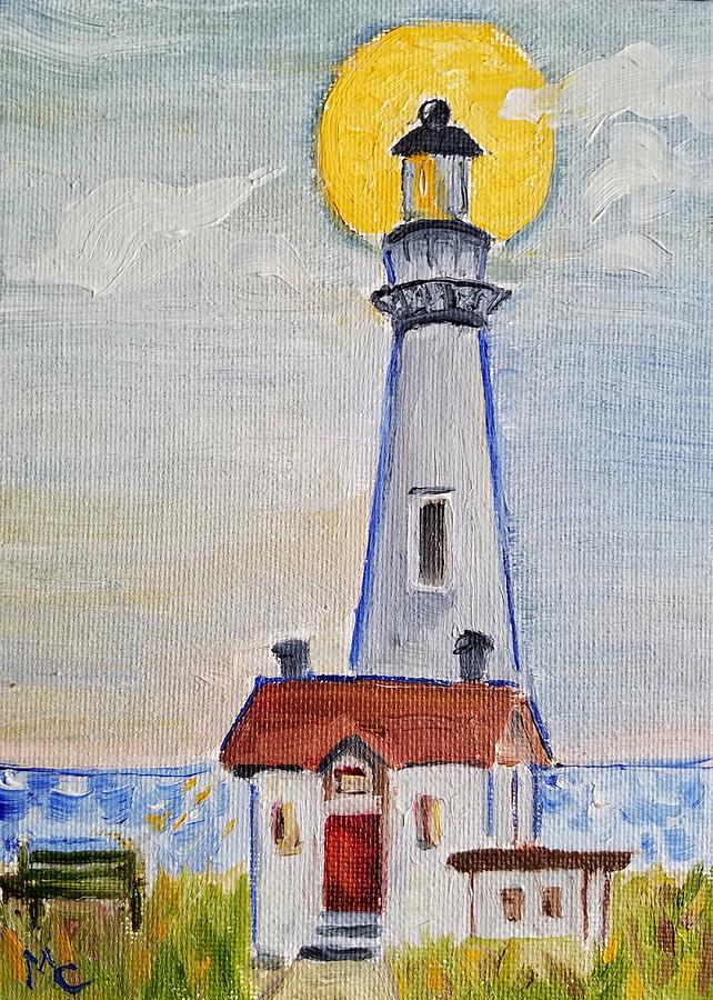 Pigeon Point Lighthouse  Painting by Mary Capriole