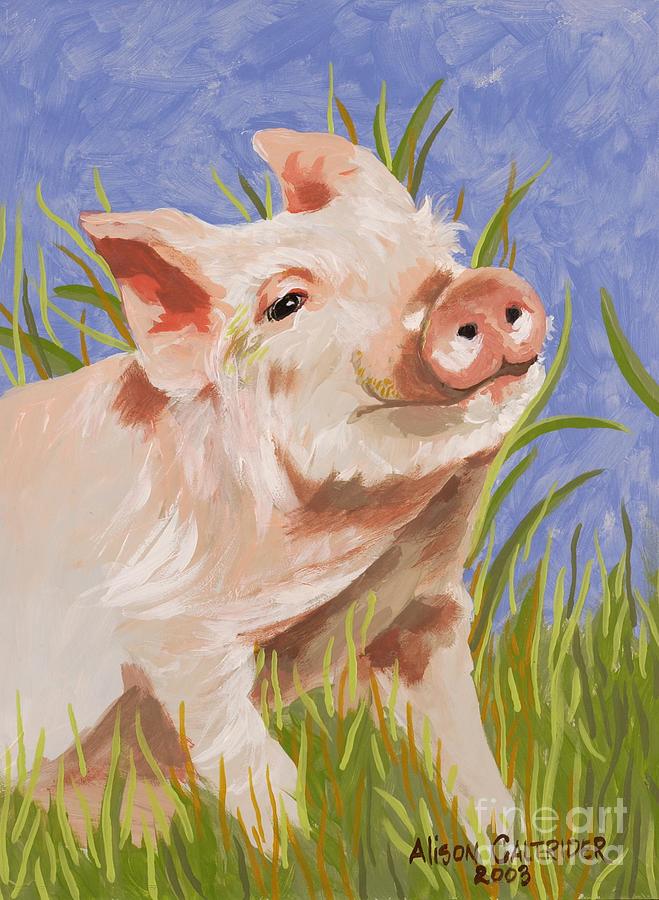 Piglet Painting by Alison Caltrider