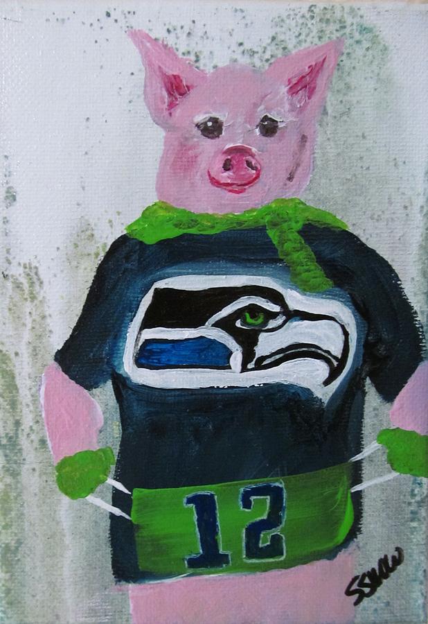 Piglets Day Out Painting by Susan Voidets