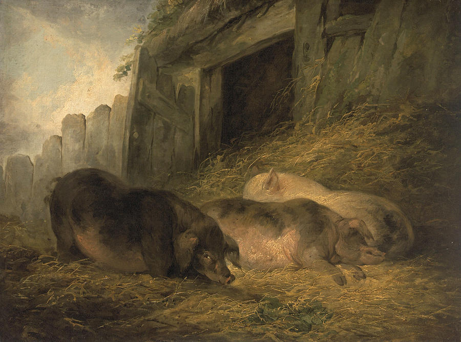 Nature Painting - Pigsty Ca. 1791 by George Morland