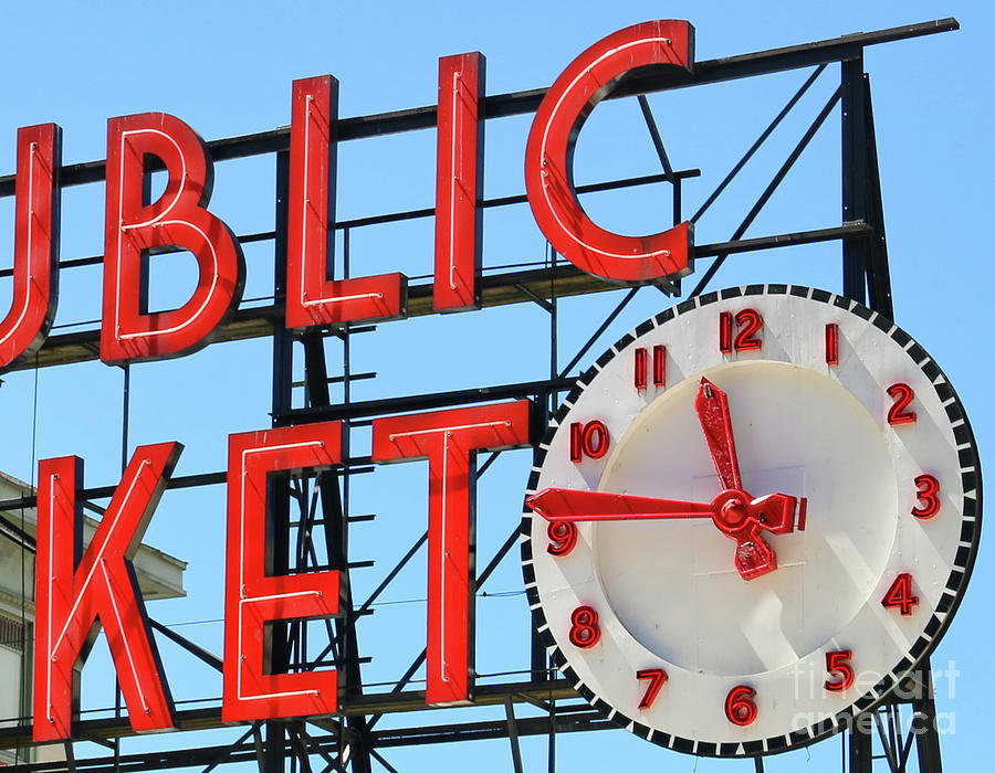 Pike Place Clock  2398 b Photograph by Jack Schultz