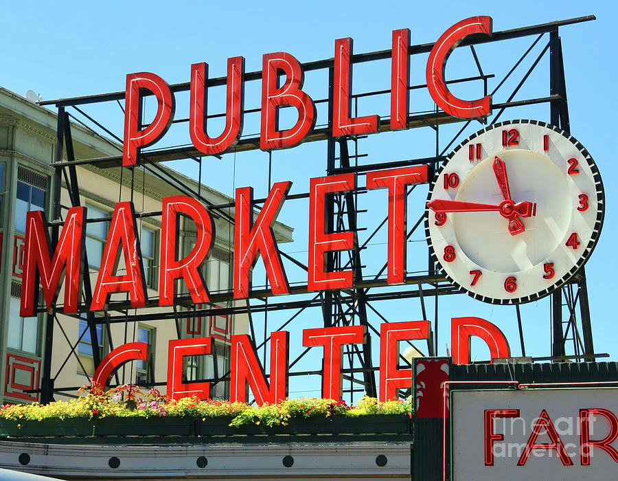 Pike Place Clock  2398 Photograph by Jack Schultz