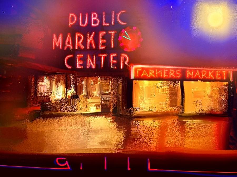 Seattle Painting - Pike Place Market by Lee Gallaher