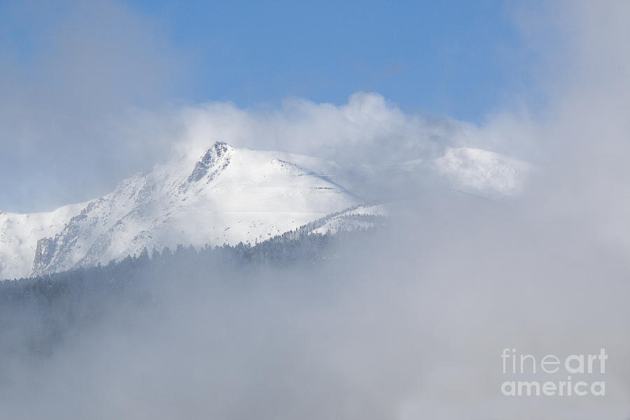Pikes Peak and Clouds After Snowstorm Photograph by Steven Krull