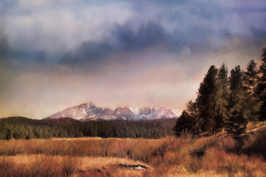 Pikes Peak Colorado Landscape Art by Jai Johnson Painting by Jai Johnson
