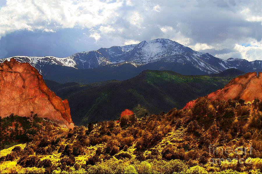Pikes Peak from Garden of the Gods Photograph by Catherine Sherman
