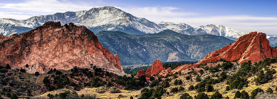 Colorado Springs Photograph - Pikes Peak Mountain Panorama - Colorado Springs by Gregory Ballos