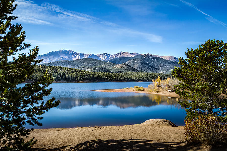 Pikes Peak Over Crystal Lake Photograph by Ron Pate