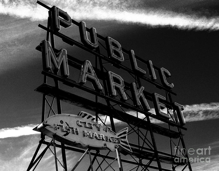 Pikes PLace Market Sign Photograph by Nick Gustafson