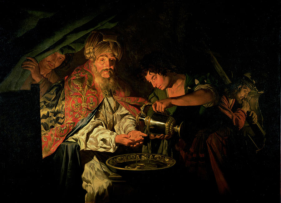 Pilate Washing His Hands Painting - Pilate Washing his Hands by Stomer Matthias