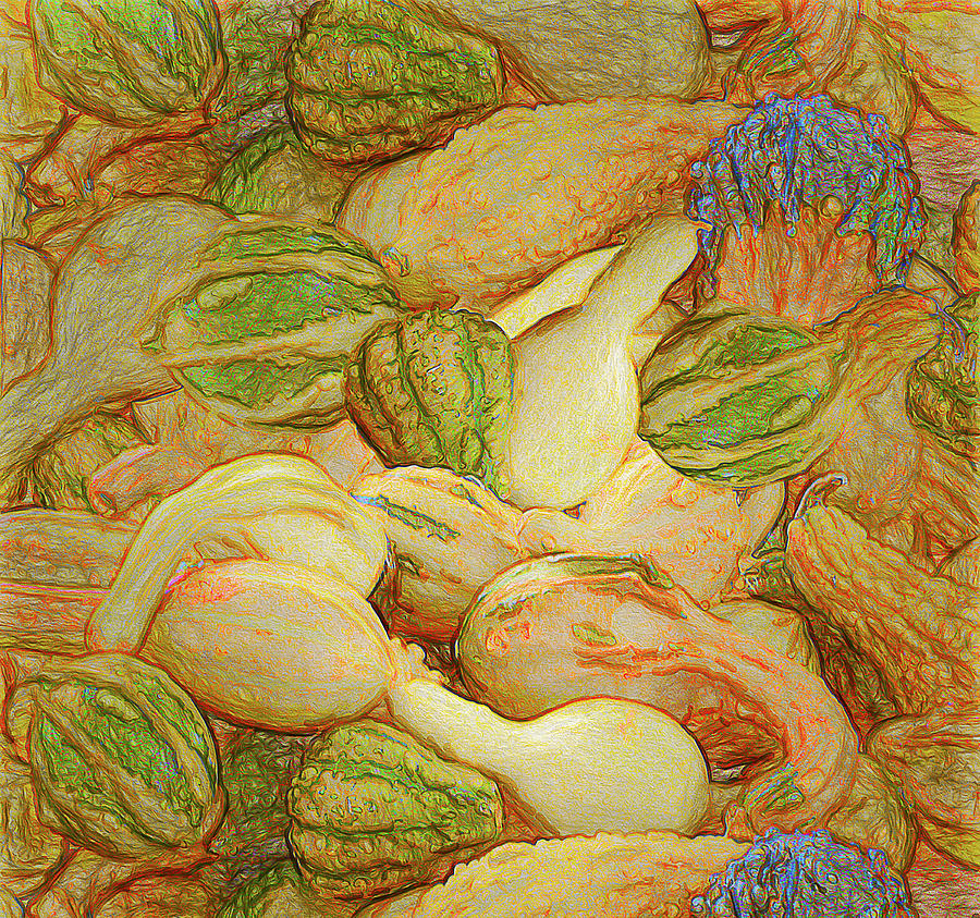 Pile O Gourds Unframed Digital Art by Leslie Montgomery